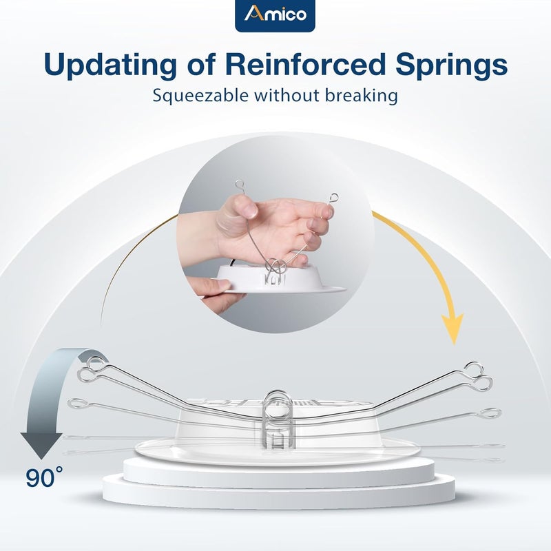 Amico Recessed Lighting 5/6 Inch, 24 Pack 5CCT Flat LED Can Lights, 2700K/3000K/4000K/5000K/6000K Selectable,12W Eqv 120W, 1050LM Brightness, Retrofit Installation - ETL & FCC - Image 5